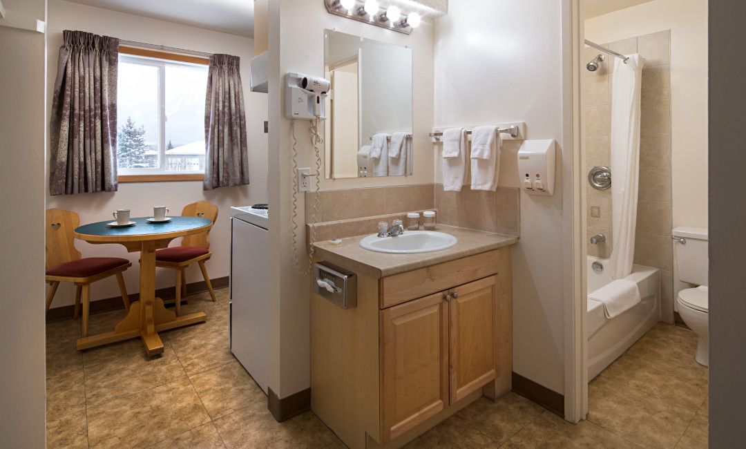 Hotel Room Kitchen - Bathroom