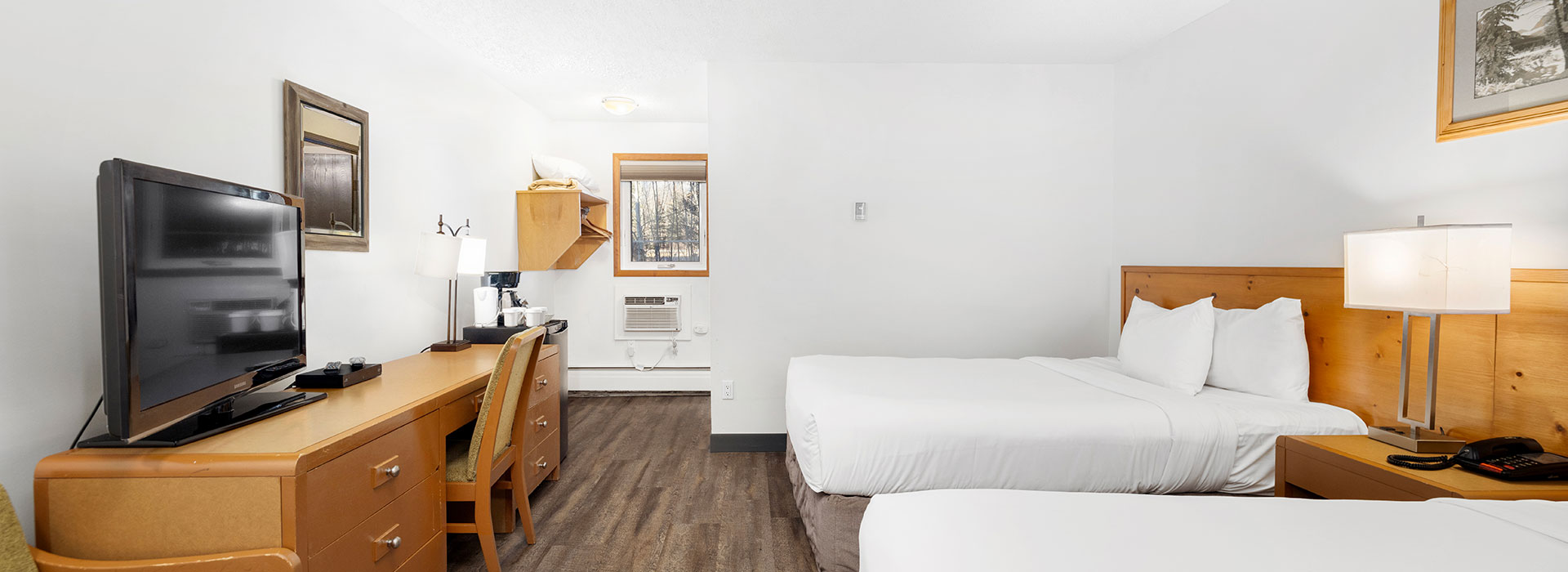 Standard hotel room with two queen beds