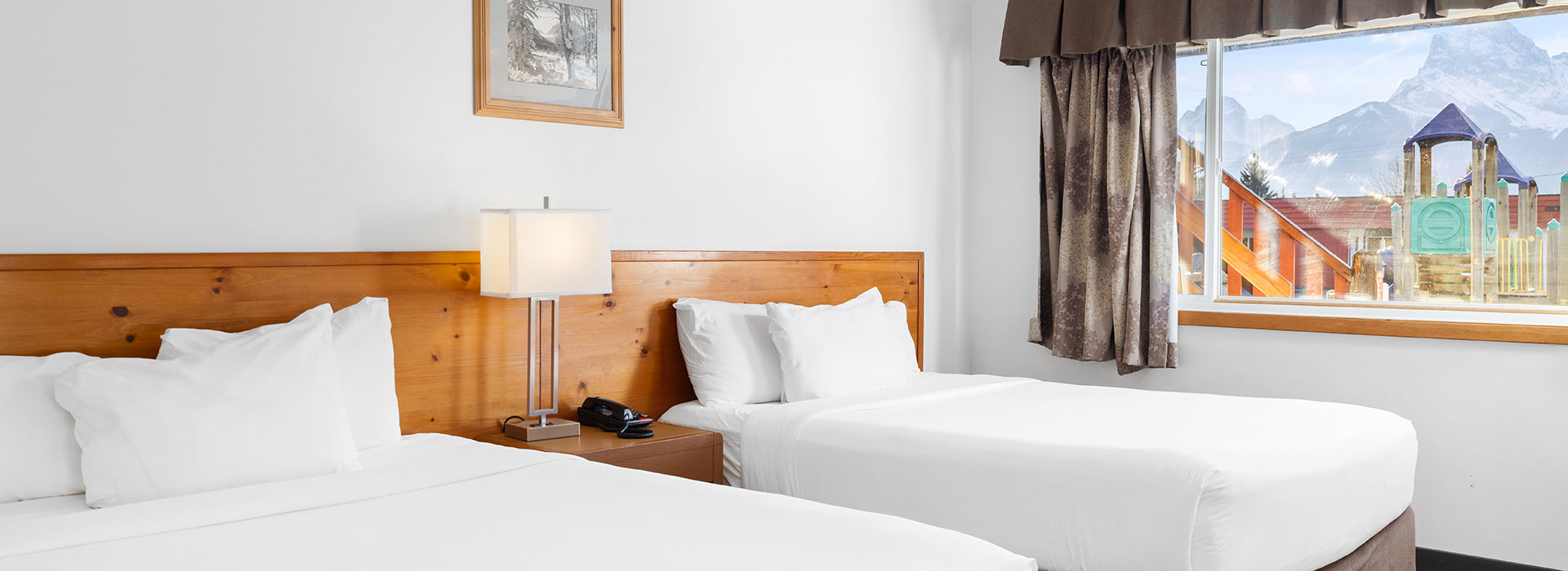 Hotel room with two queen beds